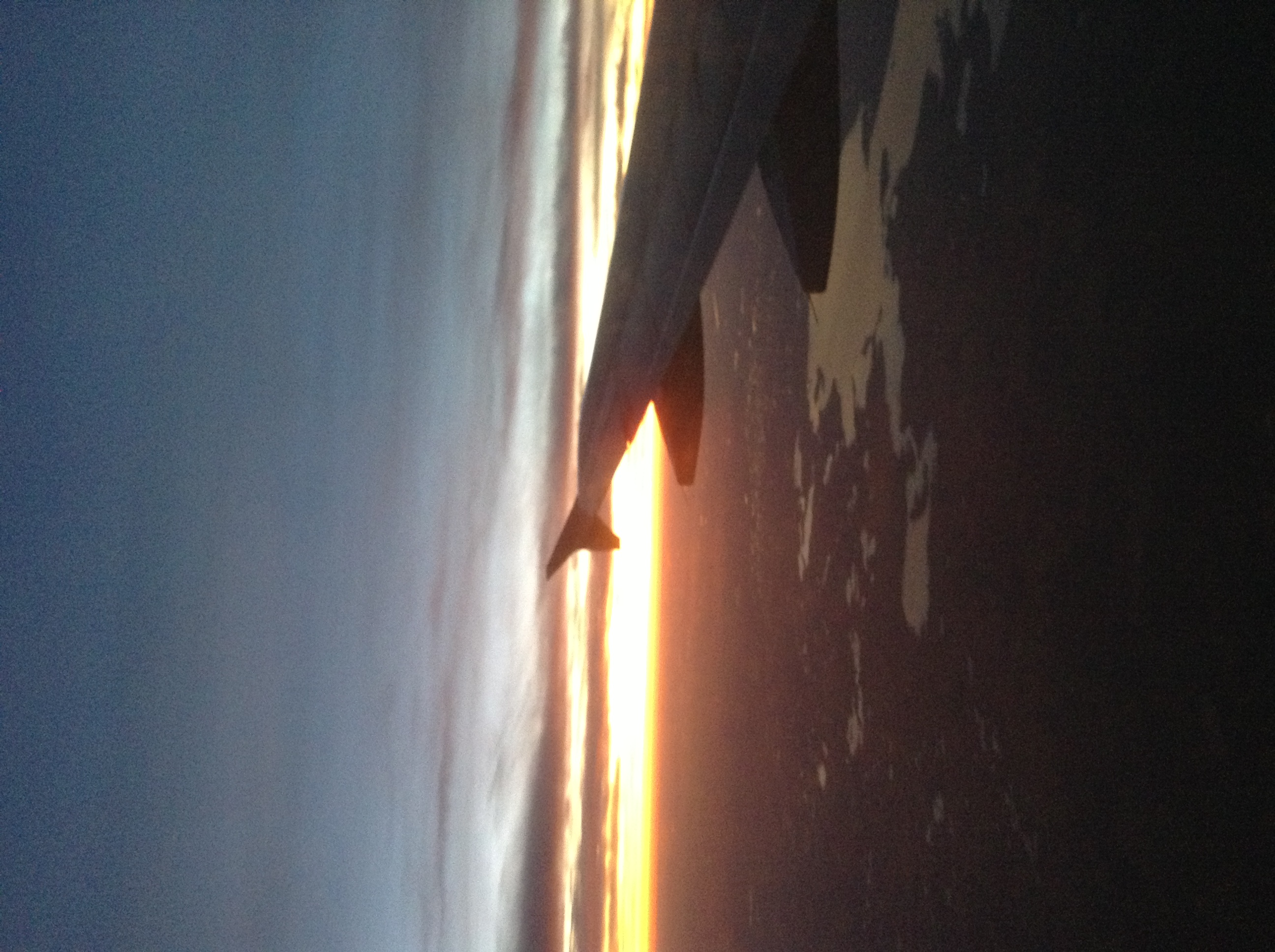 airplane with sunrise